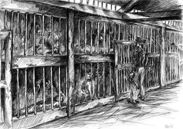 Klatki dla więźniów w Tajskim więzieniu